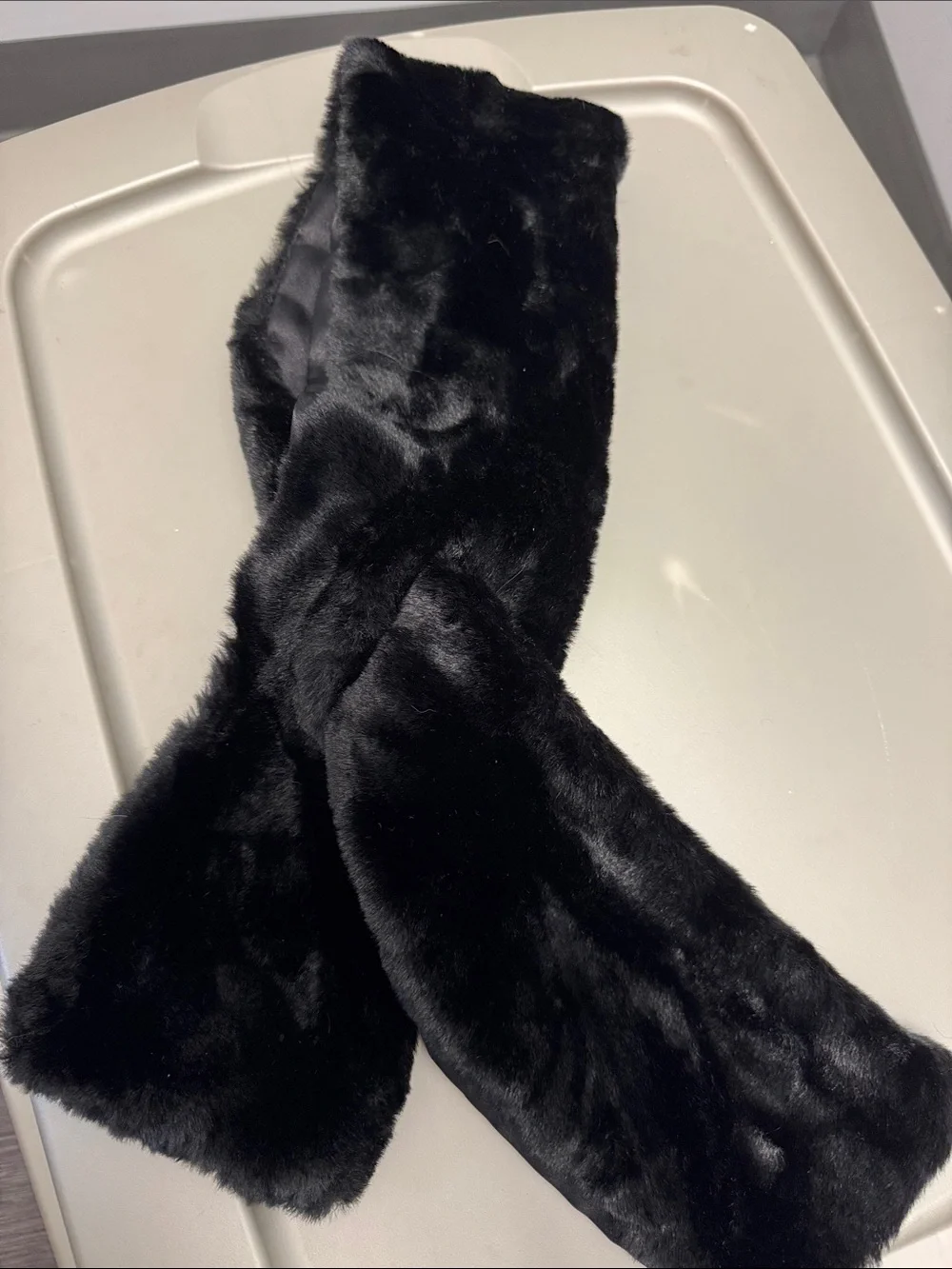 New York & Company Black Faux Fur scarf